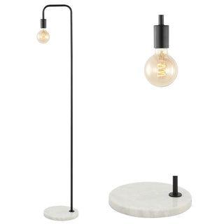 Vega 60" Minimalist Edison Metal/Marble Floor Lamp - JONATHAN Y