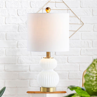 Daphne 20" Ribbed Metal/Glass LED Table Lamp