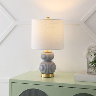 Daphne 20" Ribbed Metal/Glass LED Table Lamp