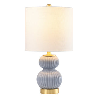 Daphne 20" Ribbed Metal/Glass LED Table Lamp
