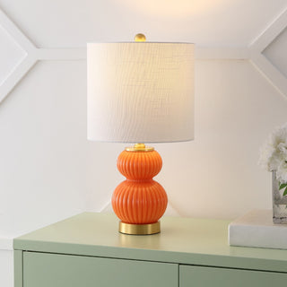 Daphne 20" Ribbed Metal/Glass LED Table Lamp
