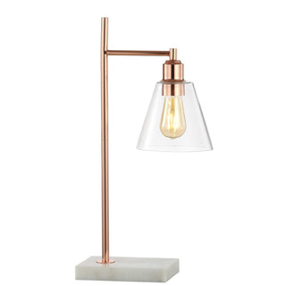 Lorena 22.25" Modern Glam Metal/Marble LED Table Lamp - JONATHAN Y