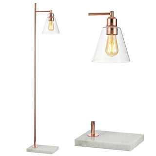 Lorena 55" Modern Glam Metal/Marble LED Floor Lamp - JONATHAN Y