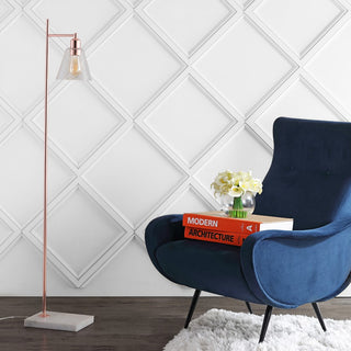 Lorena 55" Modern Glam Metal/Marble LED Floor Lamp - JONATHAN Y