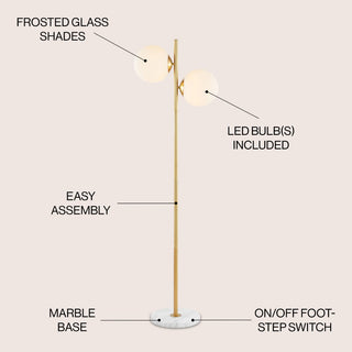 Oscar 60.5" Modern Parisian Candlestick Iron LED Floor Lamp - JONATHAN Y