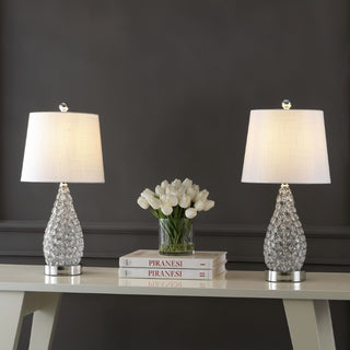 Lily 22.25" Midcentury Modern Iron LED Table Lamp with USB Charging Port - JONATHAN Y