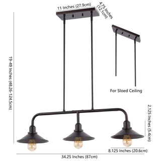 Cade 34.25" Metal Farmhouse Industrial LED Pendant - JONATHAN Y