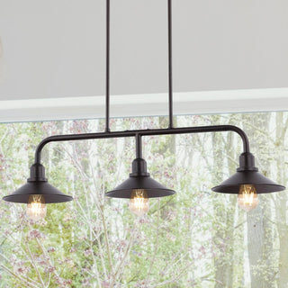 Cade 34.25" Metal Farmhouse Industrial LED Pendant - JONATHAN Y