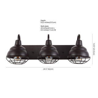 Levi 24.5" Industrial Farmhouse Iron LED Vanity - JONATHAN Y