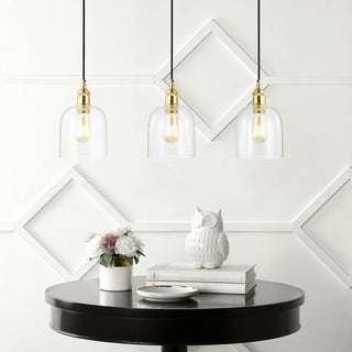 Cooper 25.5" Farmhouse Contemporary Glass Linear LED Pendant - JONATHAN Y