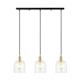 Cooper 25.5" Farmhouse Contemporary Glass Linear LED Pendant - JONATHAN Y