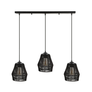 Ibiza Island 30" Seagrass/Metal Bohemian Coastal LED Pendant - JONATHAN Y