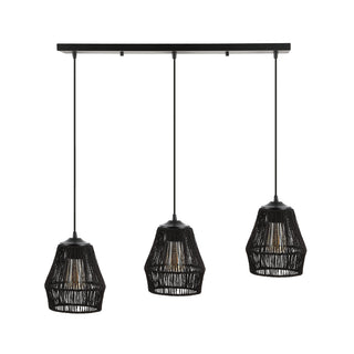 Ibiza Island 30" Seagrass/Metal Bohemian Coastal LED Pendant - JONATHAN Y