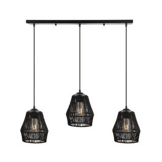 Ibiza Island 30" Seagrass/Metal Bohemian Coastal LED Pendant - JONATHAN Y