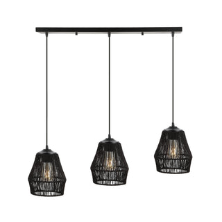 Ibiza Island 30" Seagrass/Metal Bohemian Coastal LED Pendant - JONATHAN Y