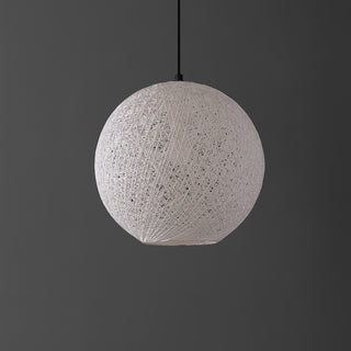 Lacey Bohemian Minimalist Iron/Rope Woven Globe LED Pendant - JONATHAN Y
