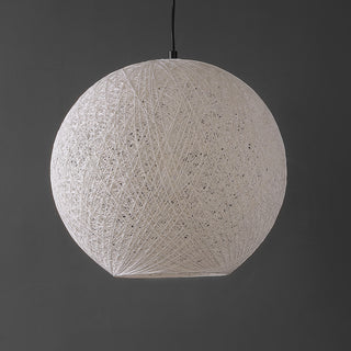 Lacey Bohemian Minimalist Iron/Rope Woven Globe LED Pendant - JONATHAN Y