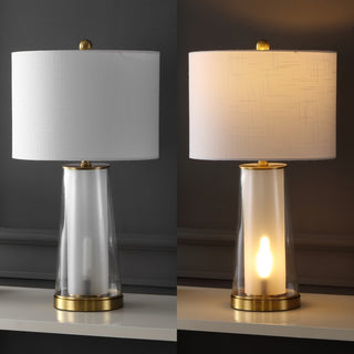 Tryon Modern Minimalist Glass/Iron Nightlight LED Table Lamp - JONATHAN Y