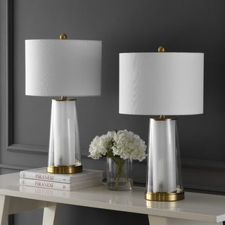 Tryon Modern Minimalist Glass/Iron Nightlight LED Table Lamp - JONATHAN Y