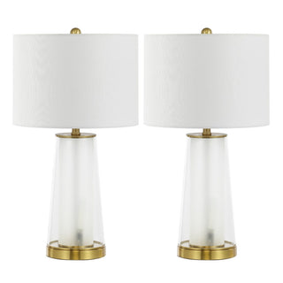 Tryon Modern Minimalist Glass/Iron Nightlight LED Table Lamp - JONATHAN Y