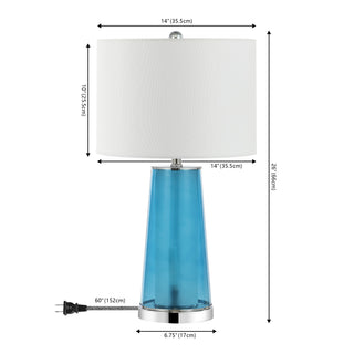 Tryon Modern Minimalist Glass/Iron Nightlight LED Table Lamp - JONATHAN Y