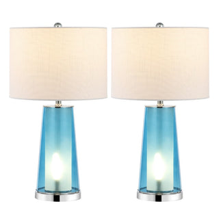 Tryon Modern Minimalist Glass/Iron Nightlight LED Table Lamp - JONATHAN Y