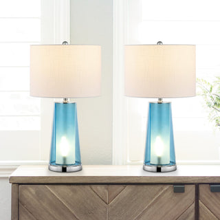 Tryon Modern Minimalist Glass/Iron Nightlight LED Table Lamp - JONATHAN Y