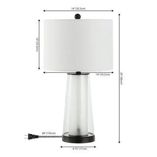 Tryon Modern Minimalist Glass/Iron Nightlight LED Table Lamp - JONATHAN Y