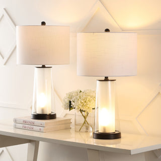 Tryon Modern Minimalist Glass/Iron Nightlight LED Table Lamp - JONATHAN Y