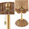 Celerie 27.5" Coastal Bohemian Rattan/Iron Scalloped Buffet LED Table Lamp with Pull Chain
