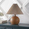 Aksel 17.25" Coastal Scandinavian Resin/Iron Sphere LED Table Lamp with Pleated Shade and Pull Chain
