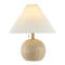 Aksel 17.25" Coastal Scandinavian Resin/Iron Sphere LED Table Lamp with Pleated Shade and Pull Chain