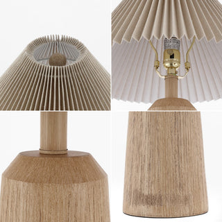 Arvid 20.5" Rustic Scandinavian Resin/Iron Lighthouse LED Table Lamp with Pleated Shade - JONATHAN Y