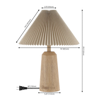 Arvid 20.5" Rustic Scandinavian Resin/Iron Lighthouse LED Table Lamp with Pleated Shade - JONATHAN Y