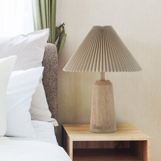 Arvid 20.5" Rustic Scandinavian Resin/Iron Lighthouse LED Table Lamp with Pleated Shade - JONATHAN Y