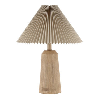 Arvid 20.5" Rustic Scandinavian Resin/Iron Lighthouse LED Table Lamp with Pleated Shade - JONATHAN Y