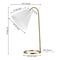 Callie 22" Modern Glam Metal Arc Adjustable Head LED Table Lamp with Pleated Shade
