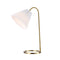 Callie 22" Modern Glam Metal Arc Adjustable Head LED Table Lamp with Pleated Shade