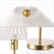 Freida 21.25" Modern Glam Metal Column LED Table Lamp with USB Charging Port and Pleated Shade