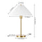 Freida 21.25" Modern Glam Metal Column LED Table Lamp with USB Charging Port and Pleated Shade