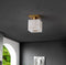 Alessia 5" 1-Light Modern Contemporary Alabaster/Iron Cube LED Semi Flush Mount