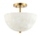 Celine 11.88" 2-Light Modern Contemporary Alabaster/Iron Inverted Dome LED Semi Flush Mount