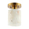 Jules 5.13" 1-Light Modern Contemporary Alabaster/Iron Cylinder LED Semi Flush Mount