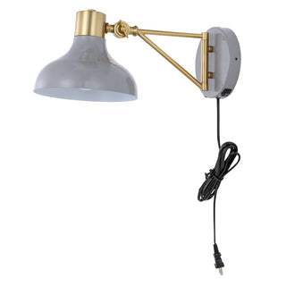 Lynn 15" Swing Arm Modern Midcentury Iron USB Charging Port LED Sconce - JONATHAN Y