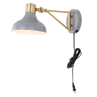 Lynn 15" Swing Arm Modern Midcentury Iron USB Charging Port LED Sconce - JONATHAN Y