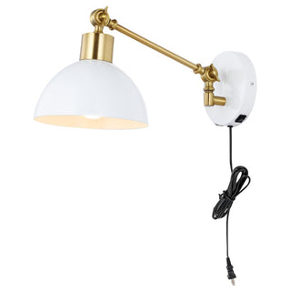 Lisa 18" Swing Arm Modern Midcentury Iron USB Charging Port LED Sconce - JONATHAN Y