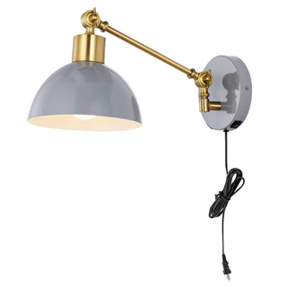 Lisa 18" Swing Arm Modern Midcentury Iron USB Charging Port LED Sconce - JONATHAN Y
