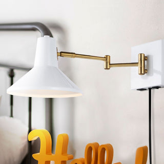 Hygge 16" Swing Arm Modern Midcentury Iron USB Charging Port LED Sconce - JONATHAN Y