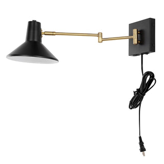 Hygge 16" Swing Arm Modern Midcentury Iron USB Charging Port LED Sconce - JONATHAN Y
