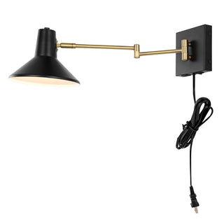Hygge 16" Swing Arm Modern Midcentury Iron USB Charging Port LED Sconce - JONATHAN Y